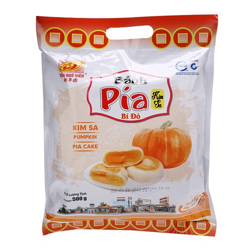 Bánh Pía Kim Sa Bí Đỏ Tân Huê Viên - Túi 480g(12 Cái) - Đặc Sản Sóc Trăng