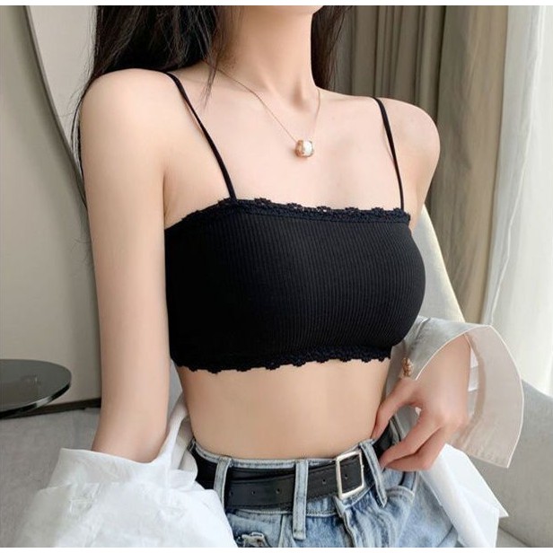 Áo bra nữ 2 dây, Áo lót nữ quây gân tăm cài sau mút mỏng Cao Cấp B636