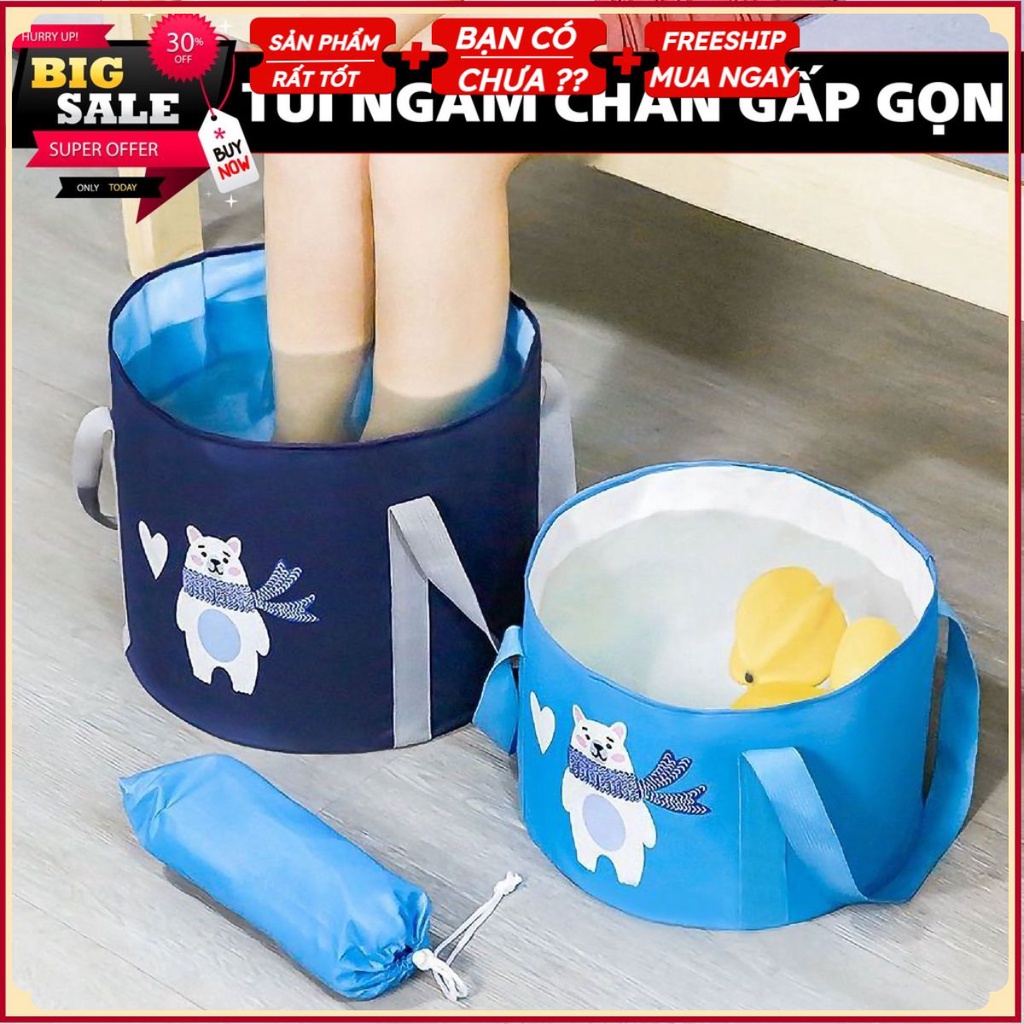 Túi Ngâm chân GẤP GỌN giữ ấm chân, có quai xách, thiết kế thông minh, dễ sử dụng an toàn mang đi du lịch