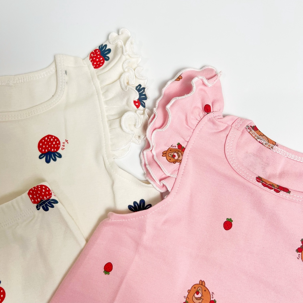 JEE Kids - Bộ cánh tiên tay đôi quần lửng thun cotton cao cấp họa tiết xinh xắn cho bé gái
