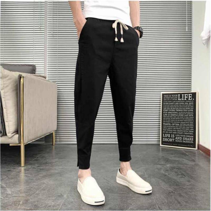 Quần harem kaki nam、Quần Jogger Nam Chất Cao Cấp Màu Đen、Quần Jogger kaki khoá kéo、Jogger kaki nam co giãn