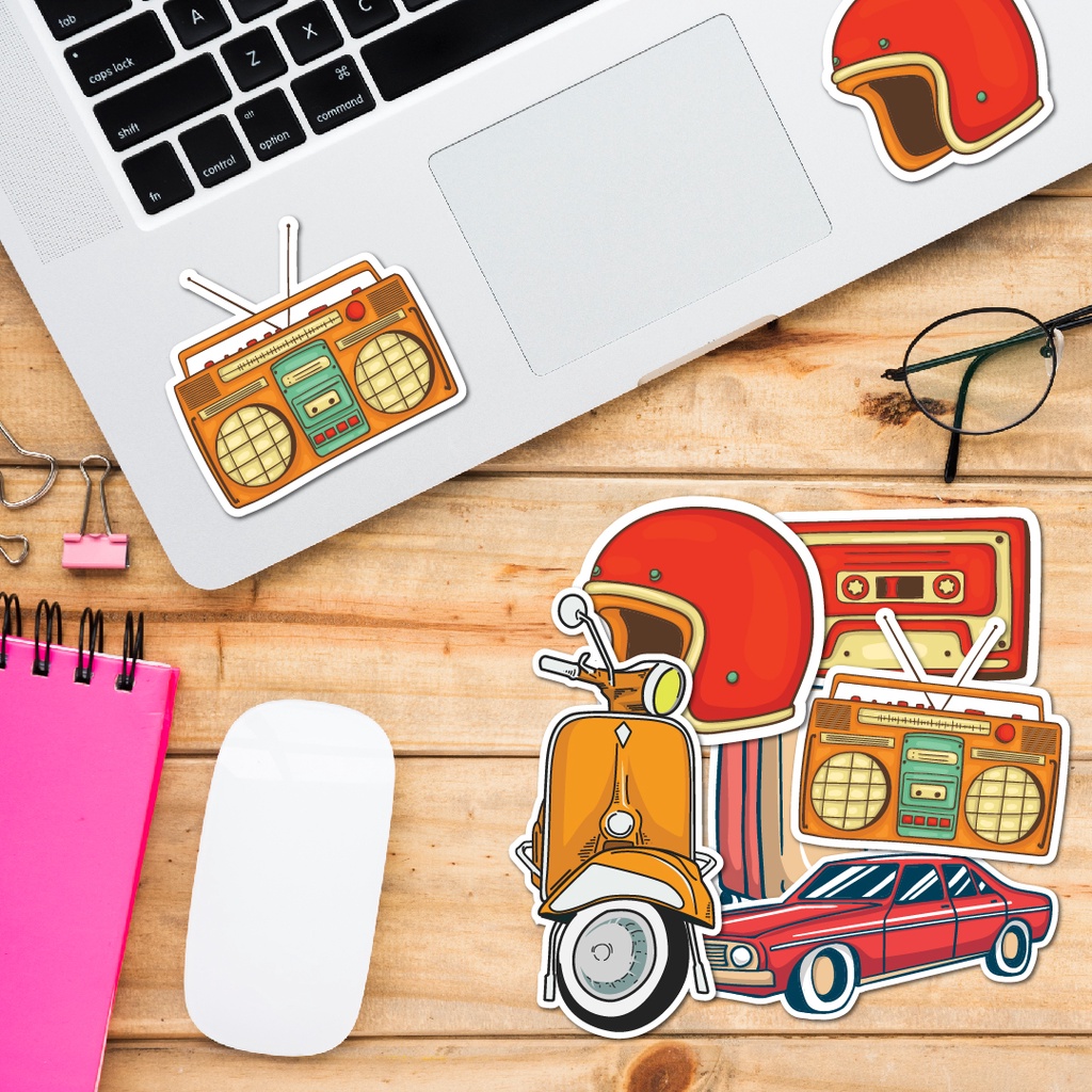 STICKER LẺ - Sticker Vintage dán mũ bảo hiểm, laptop, điện thoại, vali. MSP: SS07