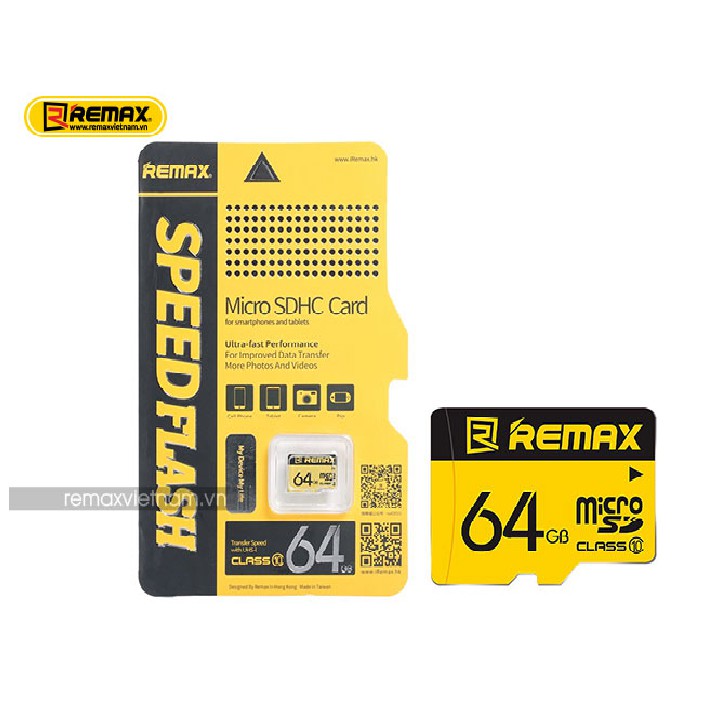 Thẻ nhớ MicroSD Remax 64Gb tốc độ Class 10 chuyên dụng cho camera và điện thoại | BigBuy360 - bigbuy360.vn
