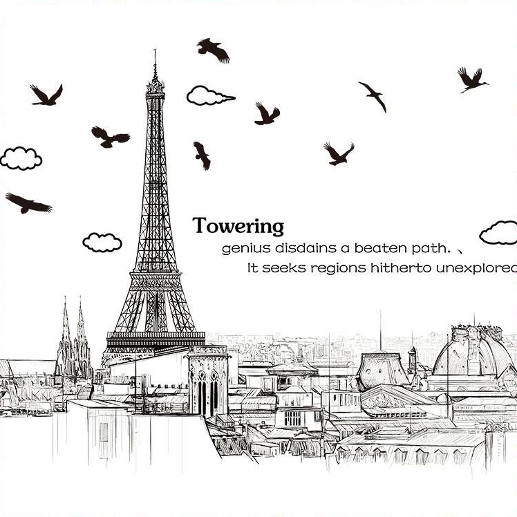 Decal dán tường Tháp Eiffel Zooyoo