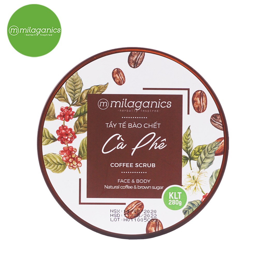 Tẩy tế bào chết Cà phê Milaganics 280g (Hũ)