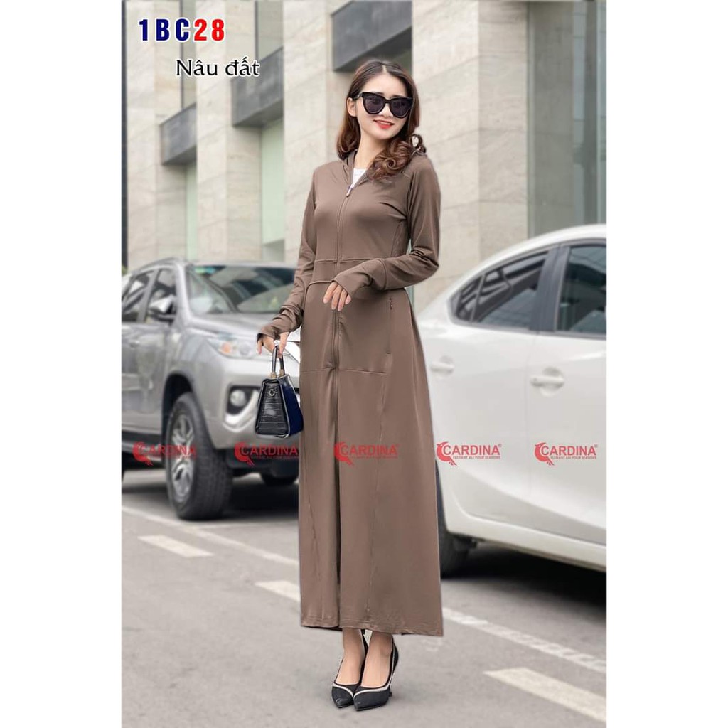 Áo Chống Nắng Toàn Thân Dáng Dài CARDINA Cao Cấp Nữ, Chất Thun Co Giãn 4 Chiều, Chống Tia UV, Mềm Mát