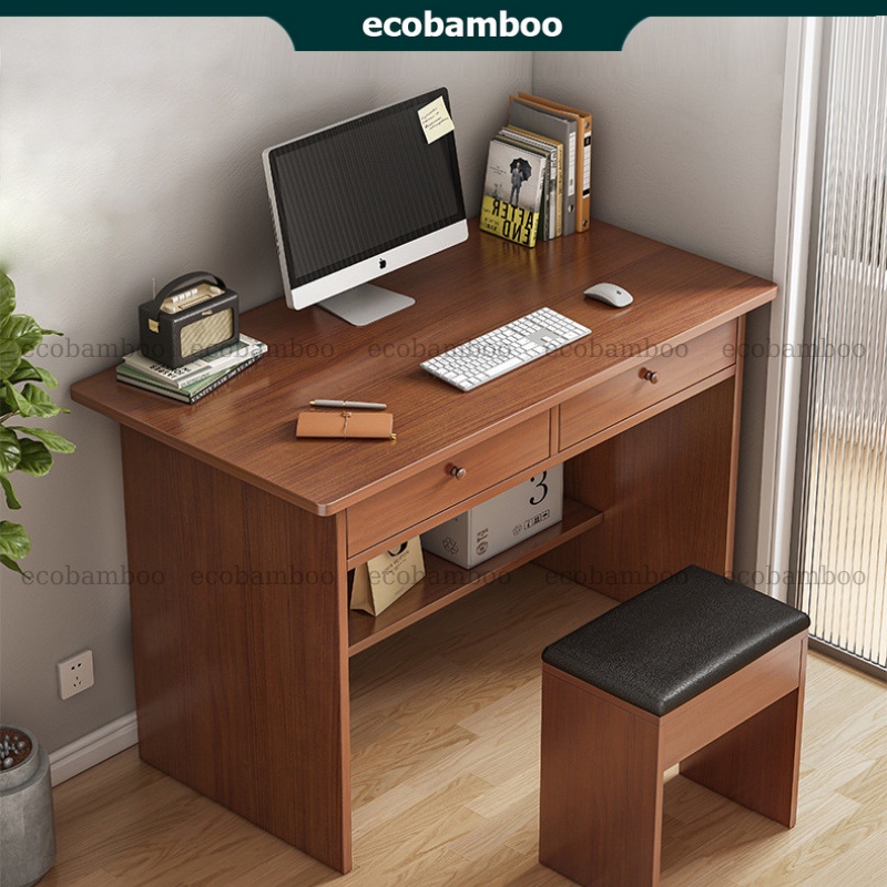 Bàn học kèm ngăn kéo chất liệu gỗ MDF cao cấp màu trắng trang nhã, bàn làm việc có hộc tủ chắc chắn bền bì