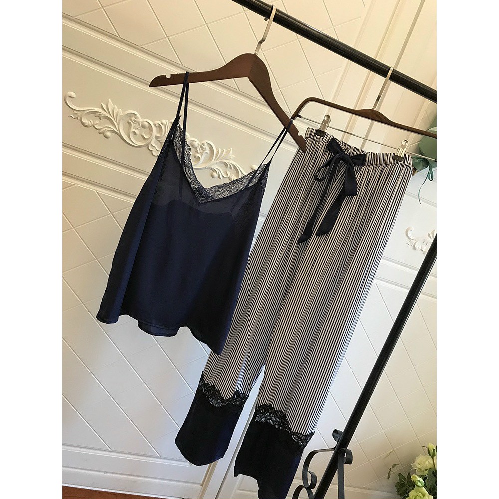 Đồ Ngủ Pijama Lụa Quảng Châu Cao Cấp @ Dây Dài Loại I