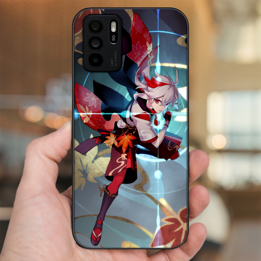 Ốp lưng Oppo Reno 6Z 5G viền đen in hình Kazuha Genshin Impact
