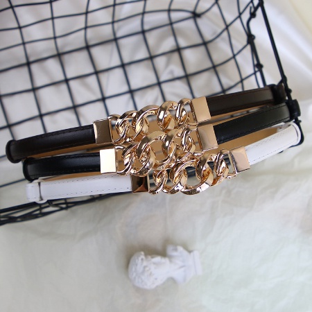 Thắt Lưng Da Pu Thiết Kế Khóa Kim Loại Sang Trọng Thời Trang Cho Nữ