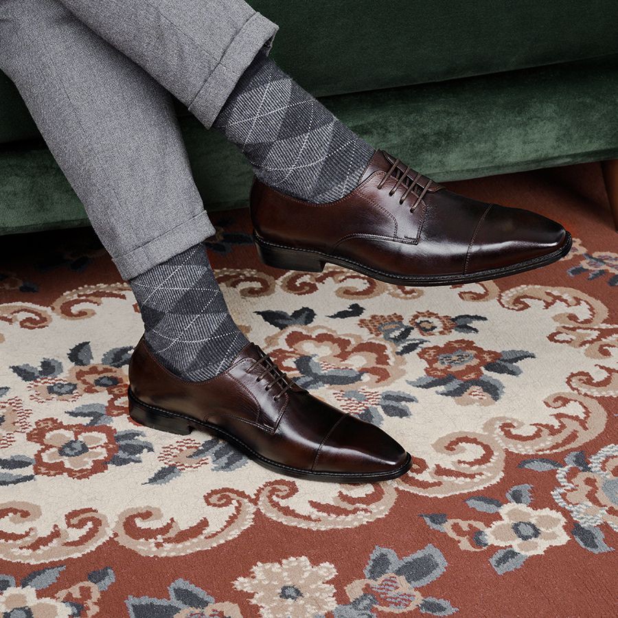 Giày Tây LAFORCE Buộc Dây Màu Nâu GNLA21021-N Tặng Tất Nam Cao Cấp