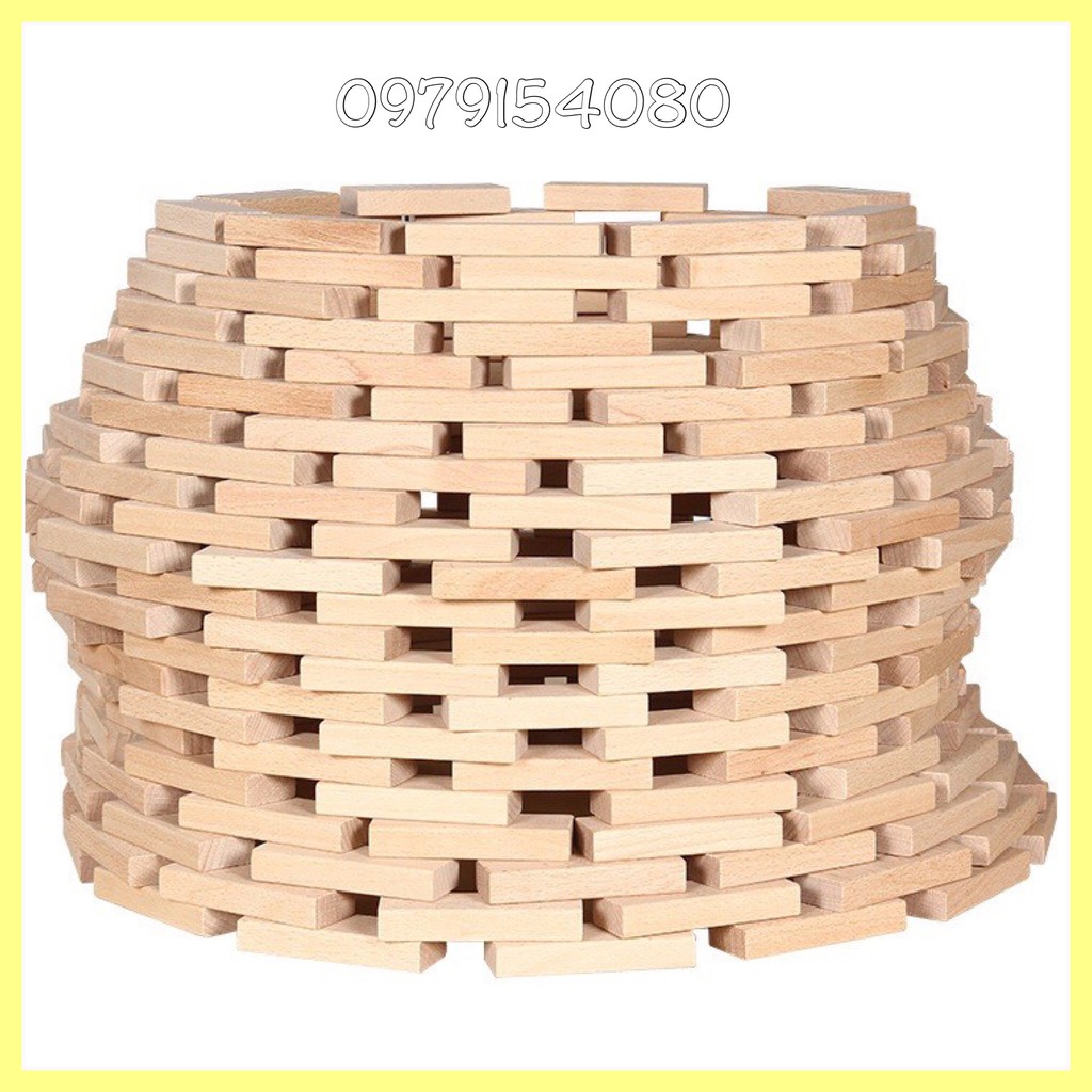 1Kg Thanh Gỗ Lớn  - Đồ Chơi Trẻ Em, Xếp Hình Domino Montessori Rèn Luyện Trí Thông Minh Cho Trẻ