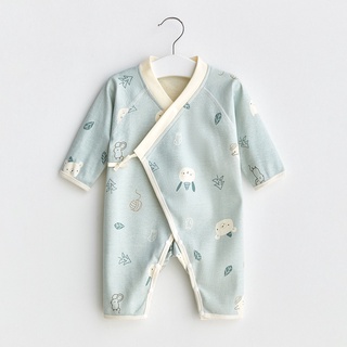 Bộ đồ ngủ liền thân vải cotton thời trang xuân thu cho bé sơ sinh