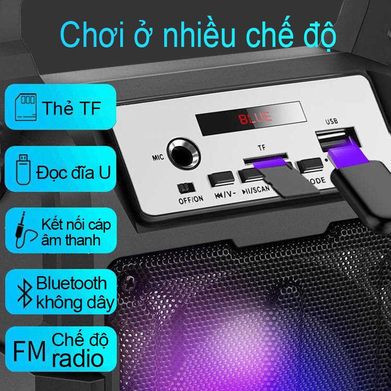 Loa Bluetooth Âm thanh cực chuẩn tặng kèm Micro hát Karaoke (Loa bluetooth + micro) Loa siêu trầm di động [HT+YX]