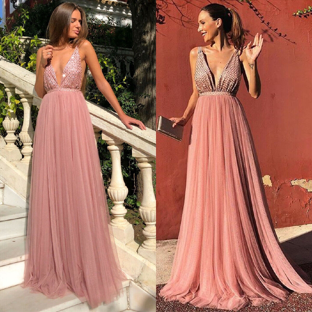 Đầm maxi chiffon hở lưng đính kim sa