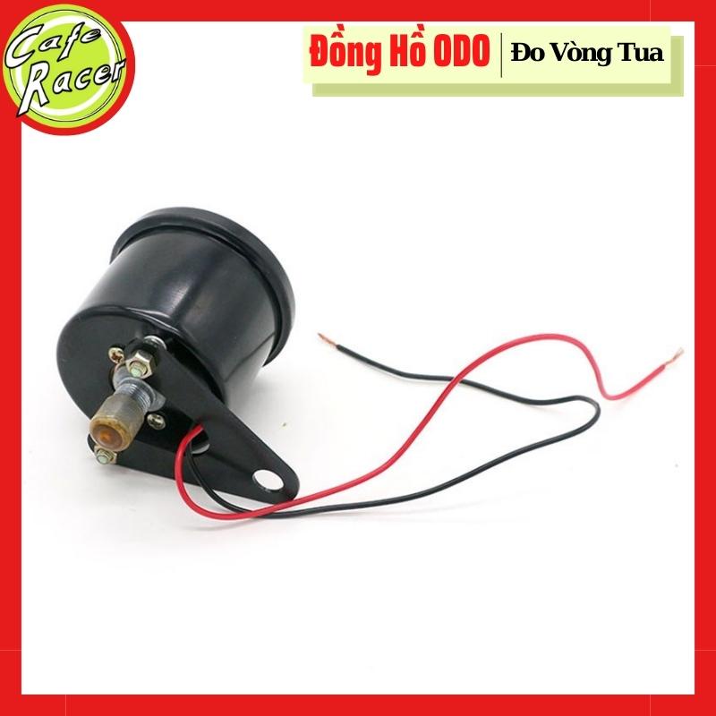 Đồng hồ classic đo tua máy vỏ sắt sơn đen tĩnh điện có đèn nền khi tối hàng tốt giá rẻ độ xe CAFE RACER