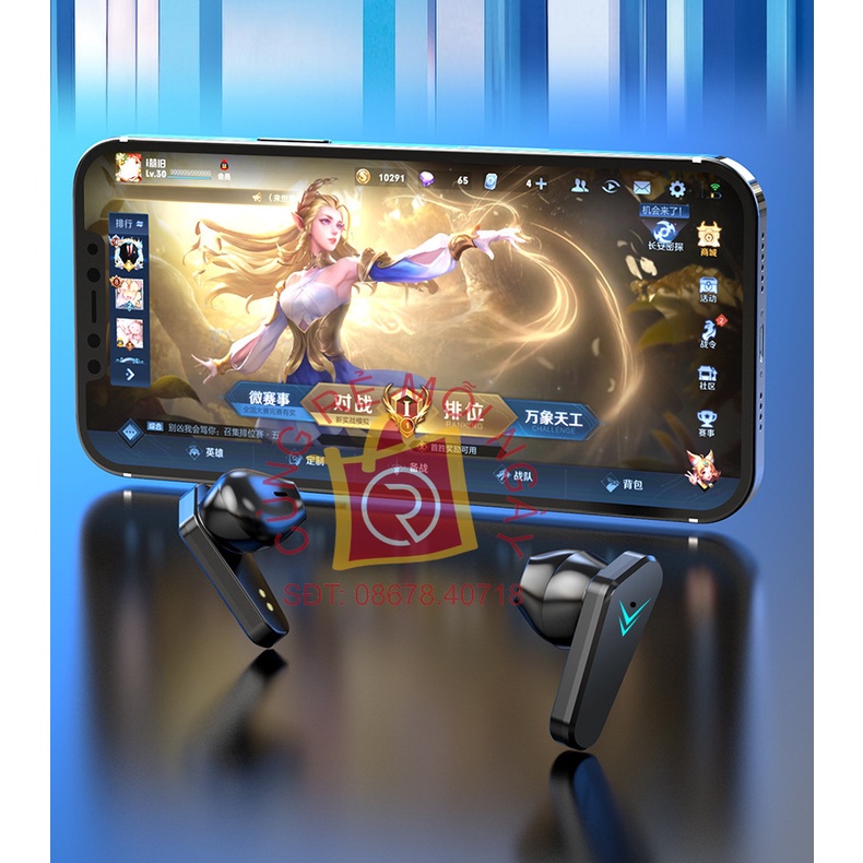 Tai nghe gaming bluetooth 5.0 không dây X15 âm trầm kèm chế độ kép nhạc game