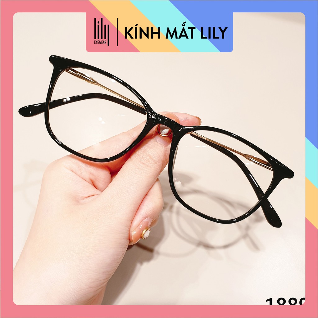 Gọng kính cận nam nữ LILYEYEWEAR mắt vuông , chất liệu nhựa thanh mảnh nhẹ nhàng dễ đeo 1889