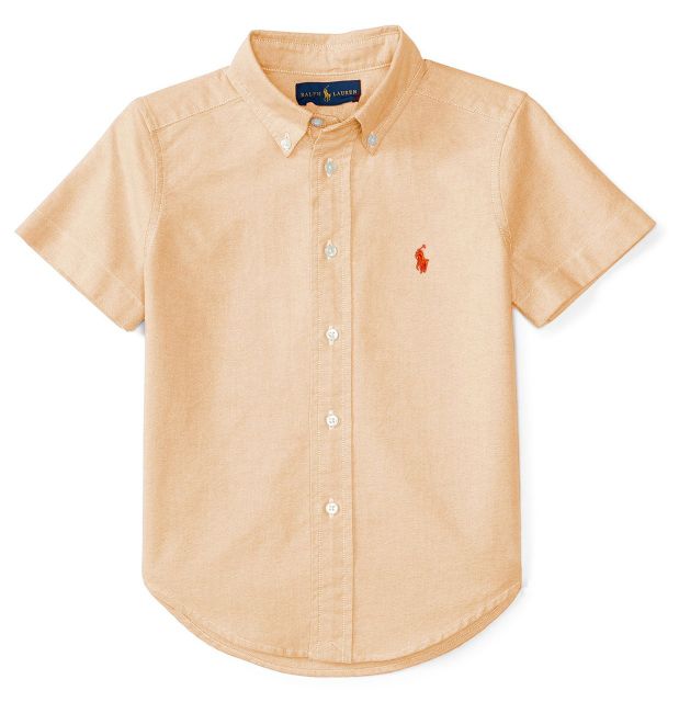 ⭐Áo sơ mi TAY NGẮN Thô Linen Oxford MÀU TRƠN bé trai. Polo RalpLauren.