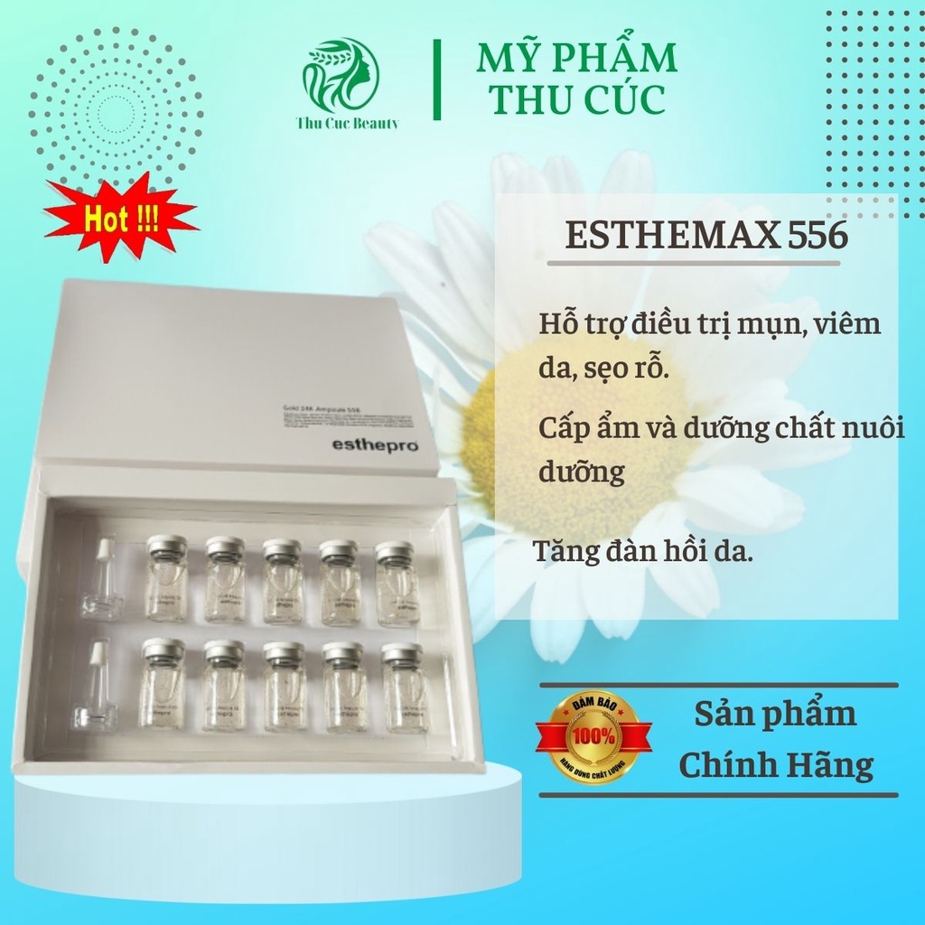 Tinh Chất Tế Bào Gốc Dưỡng Ẩm Căng Bóng Dưỡng Trắng, Ngăn Ngừa Lão Hóa ESTHEMAX Gold 24k Ampoule 556 Cho Spa