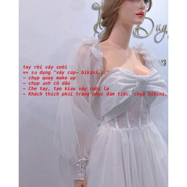 Tay rời váy cưới thiết kế siêu sang