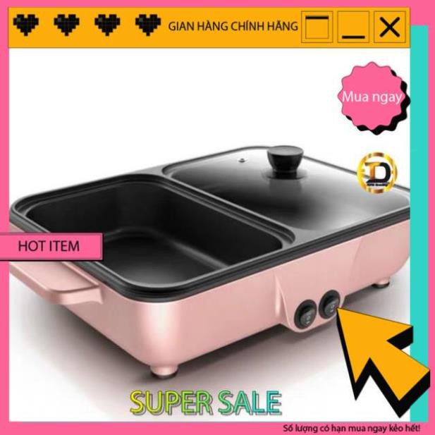 Bếp Lẩu 2 in 1 Mini Hàn Quốc🍱 Bếp Nướng Đa Năng 🍱 Bếp Điện Đa Năng Cofy+ Tặng Khăn Lau Bếp