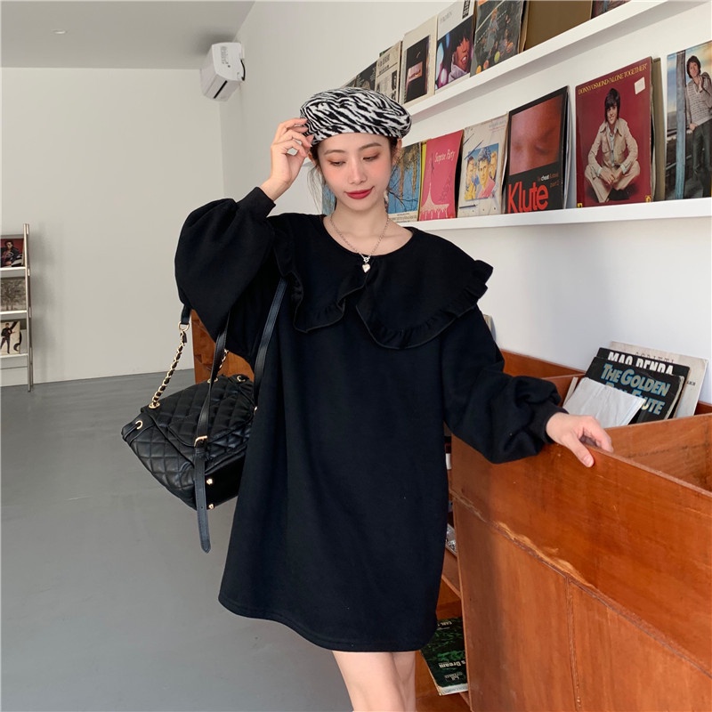 [SALE MẠNH] 💜 Váy nữ dài tay chất liệu nỉ siêu mềm mịn với cổ búp bê ngọt ngào 🍬 | BigBuy360 - bigbuy360.vn