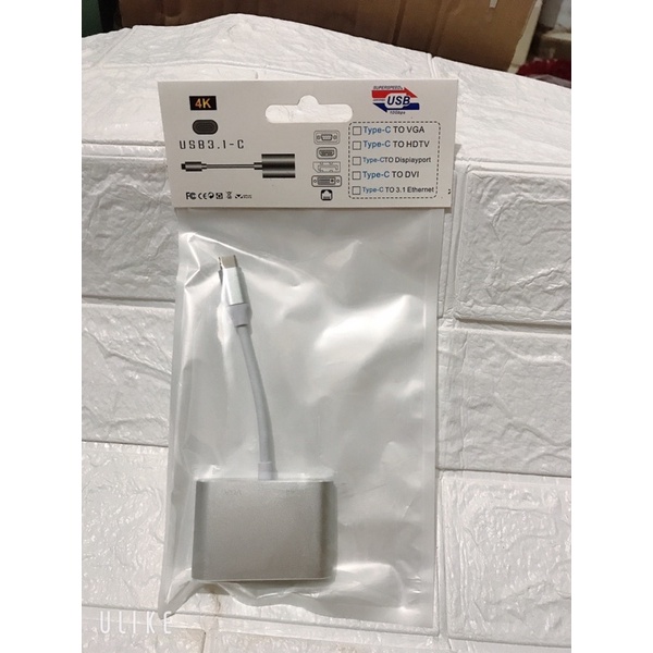 Cáp chuyển đổi tín hiệu Type C sang HDMI và VGA USB