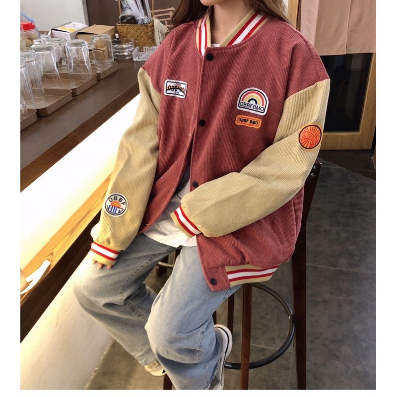 Áo khoác nhung bóng chày hàng dày dặn - kèm ảnh thật | BigBuy360 - bigbuy360.vn