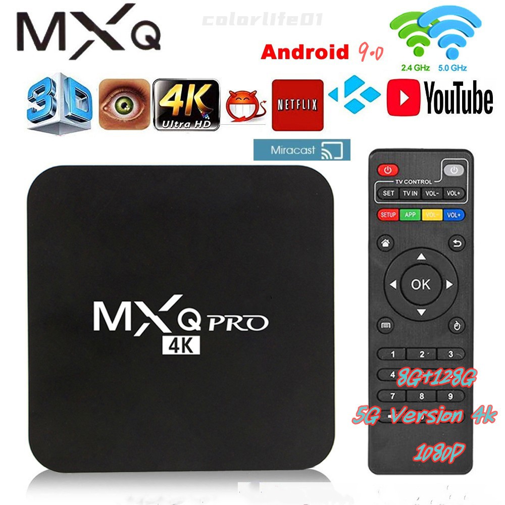 Đầu Tv Box Mxq Pro Tv Box Mxq Pro 8gb + 128gb Android 4k Smart 1080p Android 9.0 Android Smart Box Quad Corekodi Wifi Youtube 5g