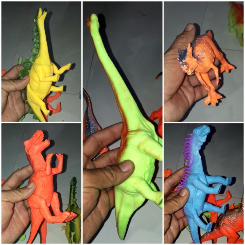 Sét 6 con khủng long bằng nhựa bóp kêu chít chít rất đẹp