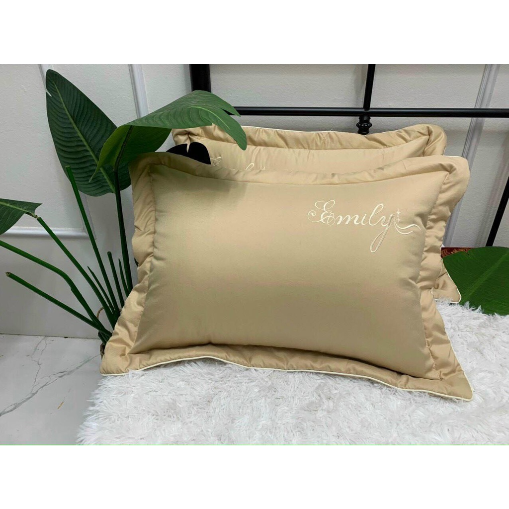 Một đôi vỏ gối chất liệu lụa satin màu sắc sang chảnh