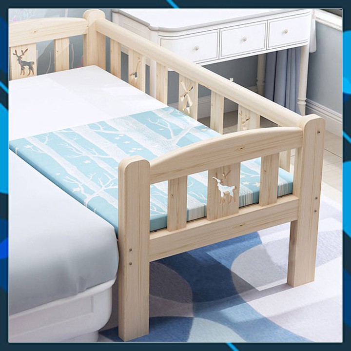 Giường trẻ em có thanh chắn an toàn cho bé chất liệu gỗ tự nhiên BH 12 tháng ✨VENUS.98