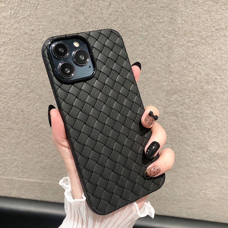 Ốp Điện Thoại Silicon Mềm Vân Đan Lưới Thoáng Khí Màu Trơn Cho iPhone 13 11 12 Pro Max