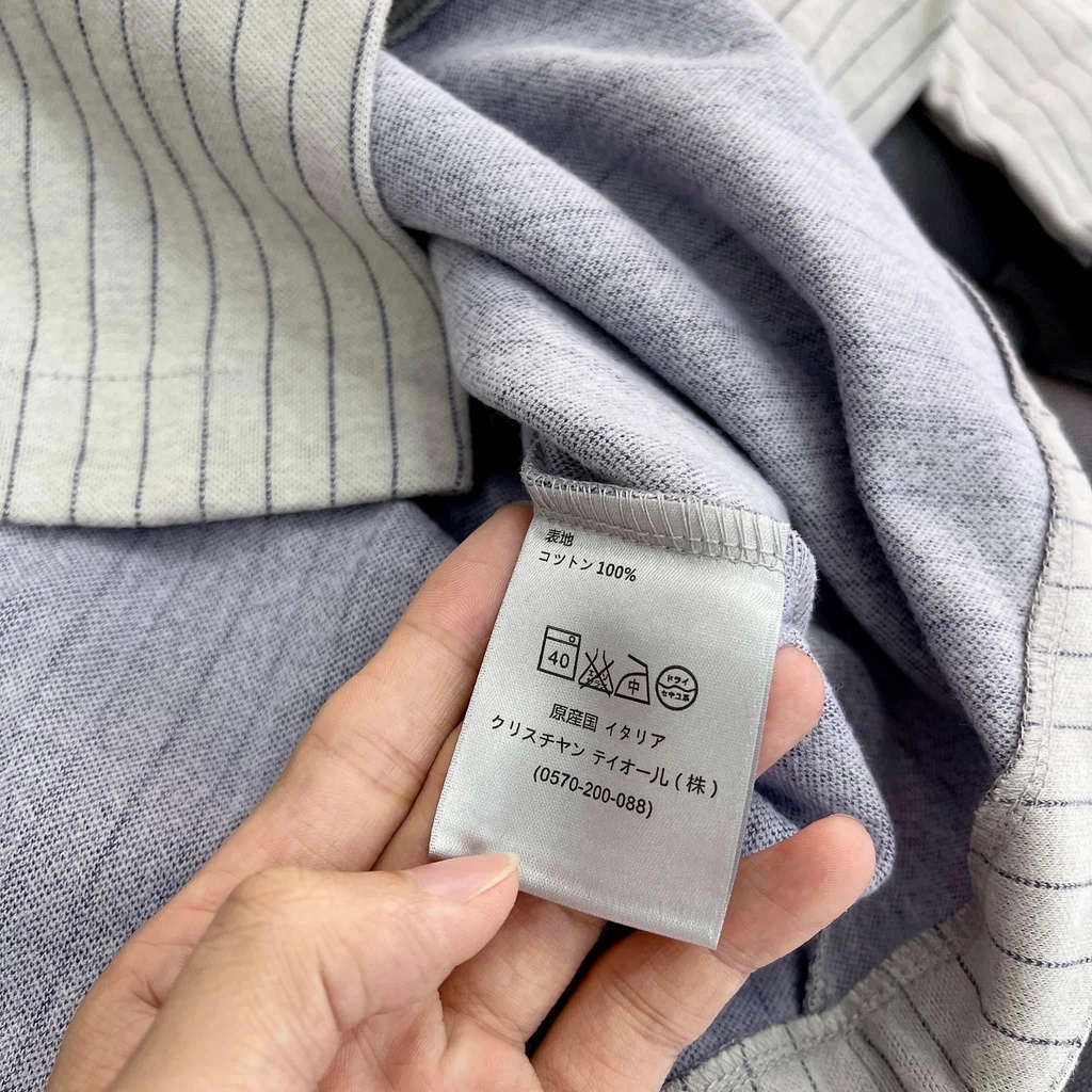 Áo DlOR Ivory Pinstriped 'Dior Atelier' Baseball Jersey