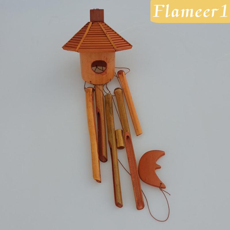 [Flameameer1] Chuông Gió Bằng Gỗ Tre Hình Ngôi Nhà Chim Melodic Cho Sân Vườn / Sân Vườn / Tiểu Cảnh