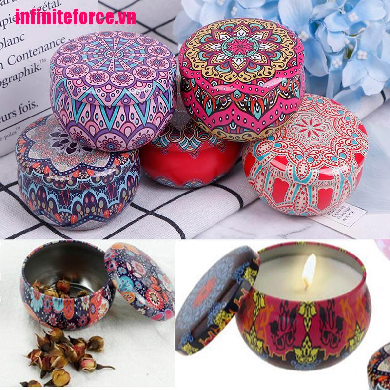 (Hàng Mới Về) Hộp Đựng Nến Rỗng Bằng Thiếc Tự Nhiên 1 Cái