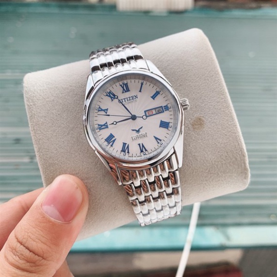 Đồng Hồ Nam citizen Sapphire CA35 Mặt vân Cọc La Mã Máy Cơ Automatic Nhật