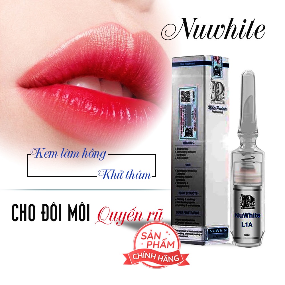 Kem Làm Hồng Môi Mibiti Prudent NuWhite L1A  -Kem Khử Thâm & Dưỡng Da Môi Cao Cấp MỸ, Giúp Môi Luôn Hồng Tự Nhiên