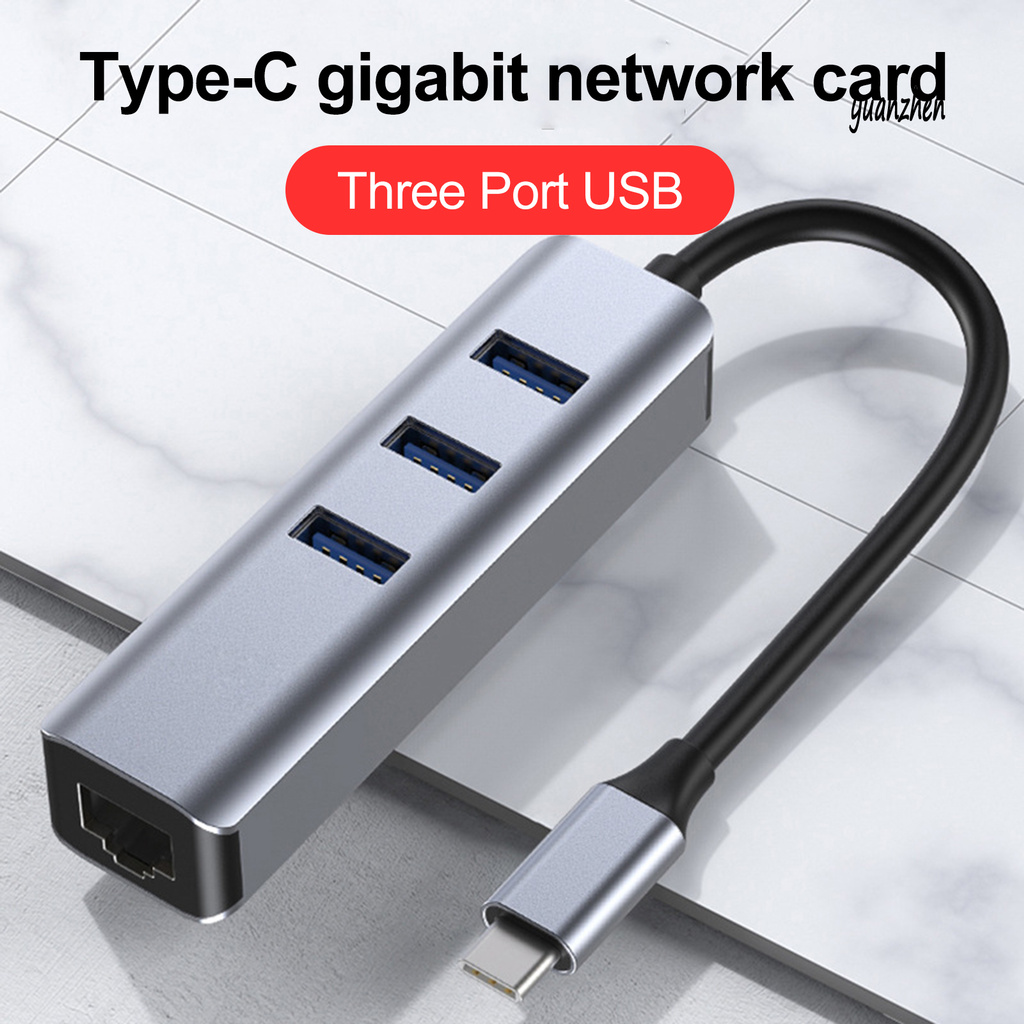 Bộ Chia 3 Cổng Usb 3.0 Loại C Rj45 Gigabit Ethernet Cho Macbook