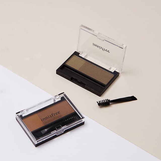 Bột Kẻ Chân Mày Innisfree Twotone Eyebrow Kit Màu 01 - Brown có màu nâu