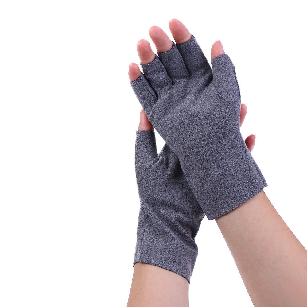 1 Găng Tay Hở Ngón Chống Lạnh Màu Sắc Đơn Giản