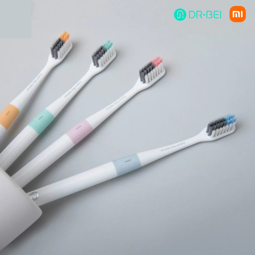 Bàn Chải Đánh Răng Xiaomi Dr BEI set 4 bàn chải tặng kèm hộp du lịch lông siêu mềm