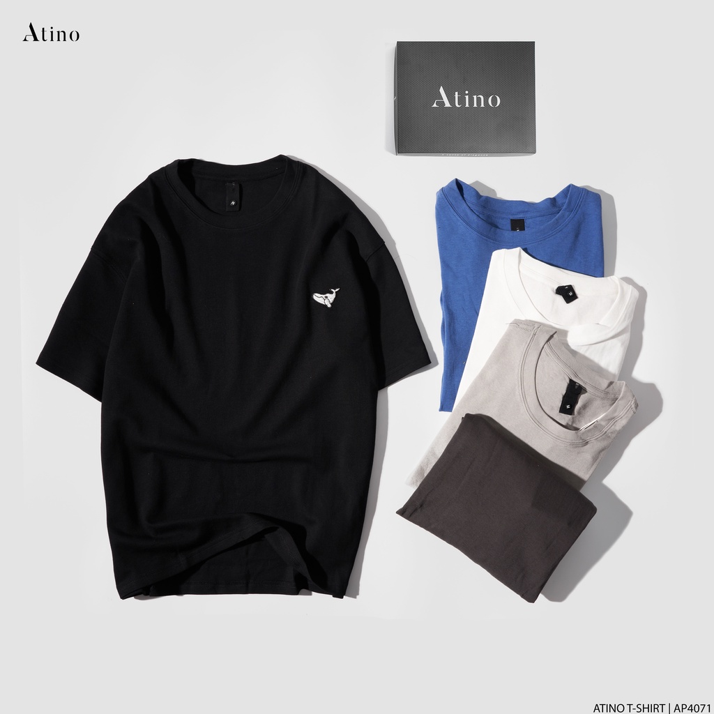 Áo Thun Cộc Tay Cổ Tròn WHALE ATINO chất liệu Cotton thoáng mát bền form Regular AP4071