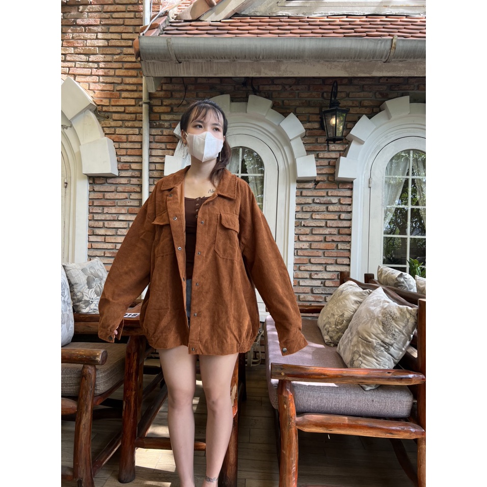Áo Khoác Nữ From Rộng JONEY Vải Nhung Gân Phong Cách Ulzzang - ZoZo