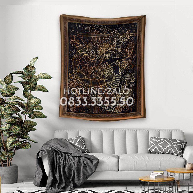 [12 Cung Hoàng Đạo] Thảm Treo Tường Tapestry Tranh Vải Trang Trí Phòng