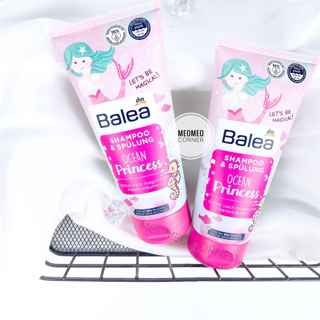 Dầu gội và xã dưỡng tóc Balea công chúa 2in1 Little Princess cho bé Đức màu hồng 200ml/300ml