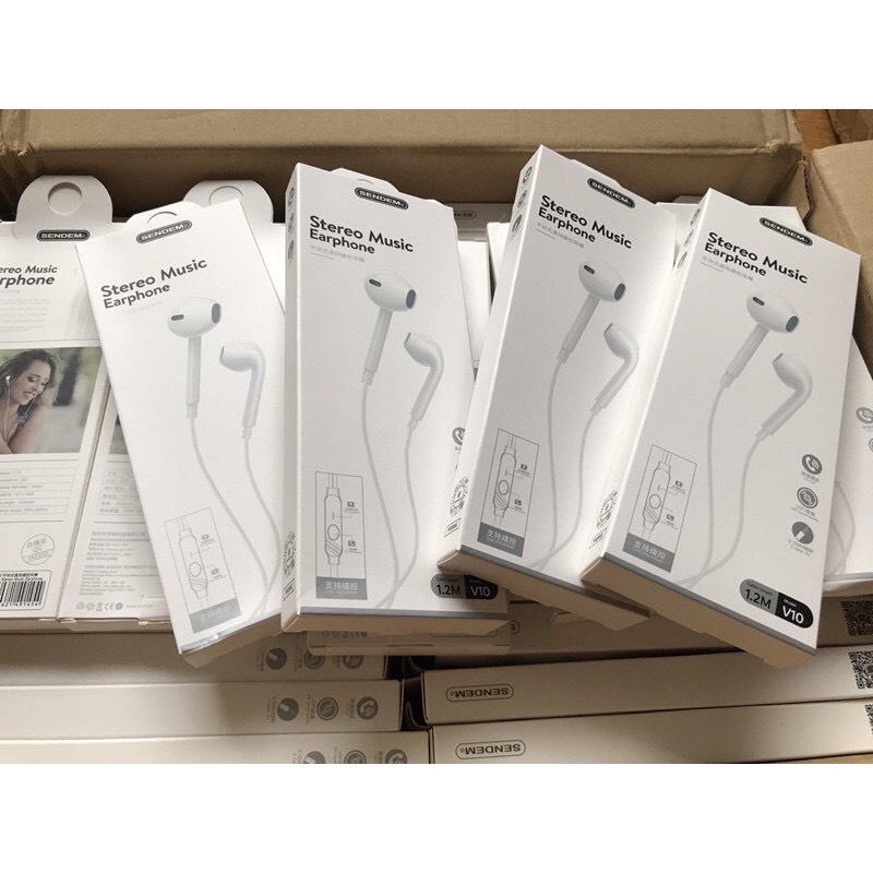 Tai nghe SENDEM V10 chính hãng cổng 3.5MM CÓ 2 đủ hai màu trắng và đen,chất lượng cao giá cực tốt