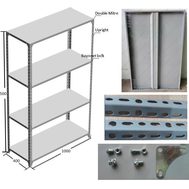 Kệ sắt v lỗ đa năng 2,3,4,5 tầng cao 0,6-0,8-1-1,2-1,5m x Dài 1m x Rộng 0,3m