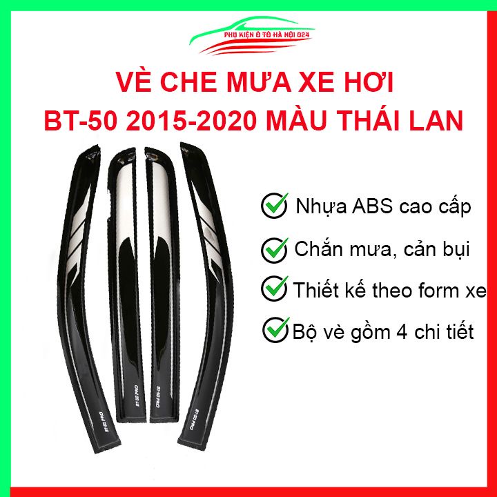 Vè che mưa cho xe ô tô Mazda BT50, Bt-50 2015-2020 2 màu thái lan
